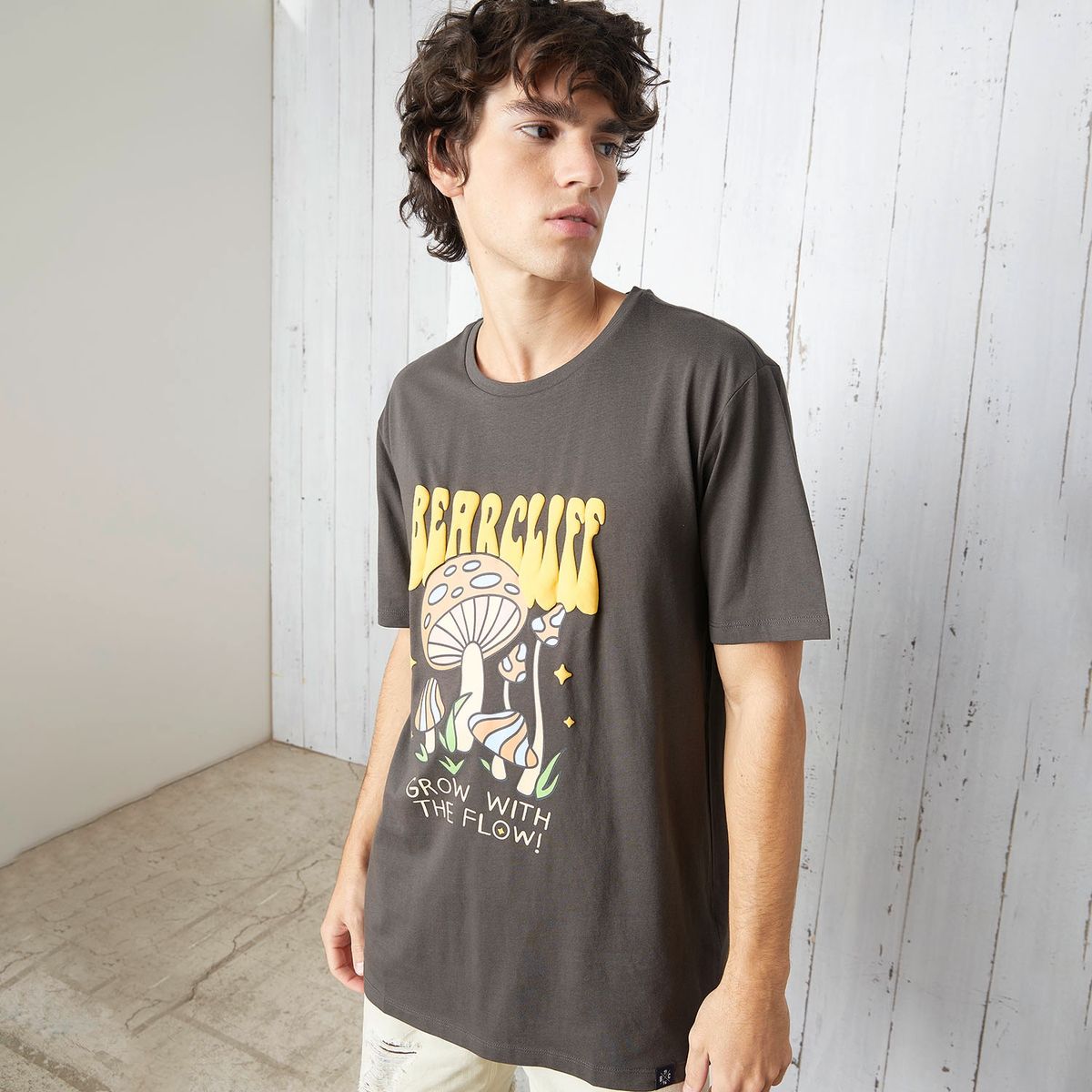 BEARCLIFF - Polera Manga Corta Algodón Long Fit Hombre Bearcliff