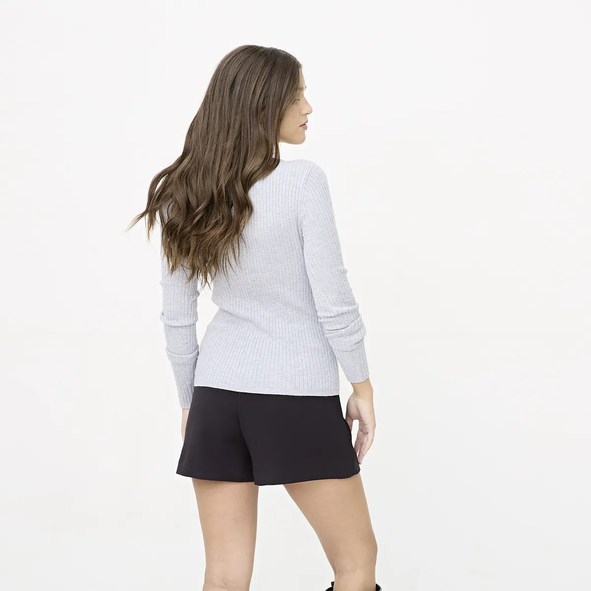 SYBILLA - Sweater Sybilla Acanalado Mujer Manga Larga Casual