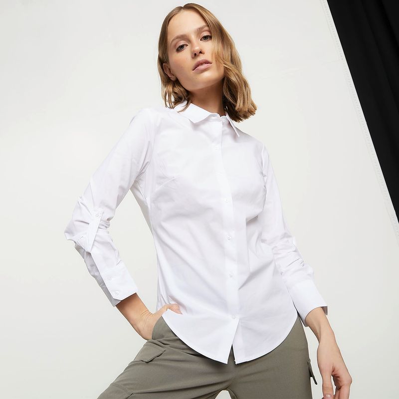 BASEMENT - Blusa Basement Manga Larga Algodón Mujer