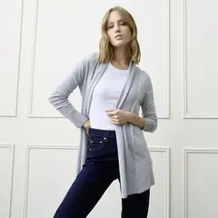 BASEMENT - Chaleco Manga Larga Mujer Diseño Liso Casual