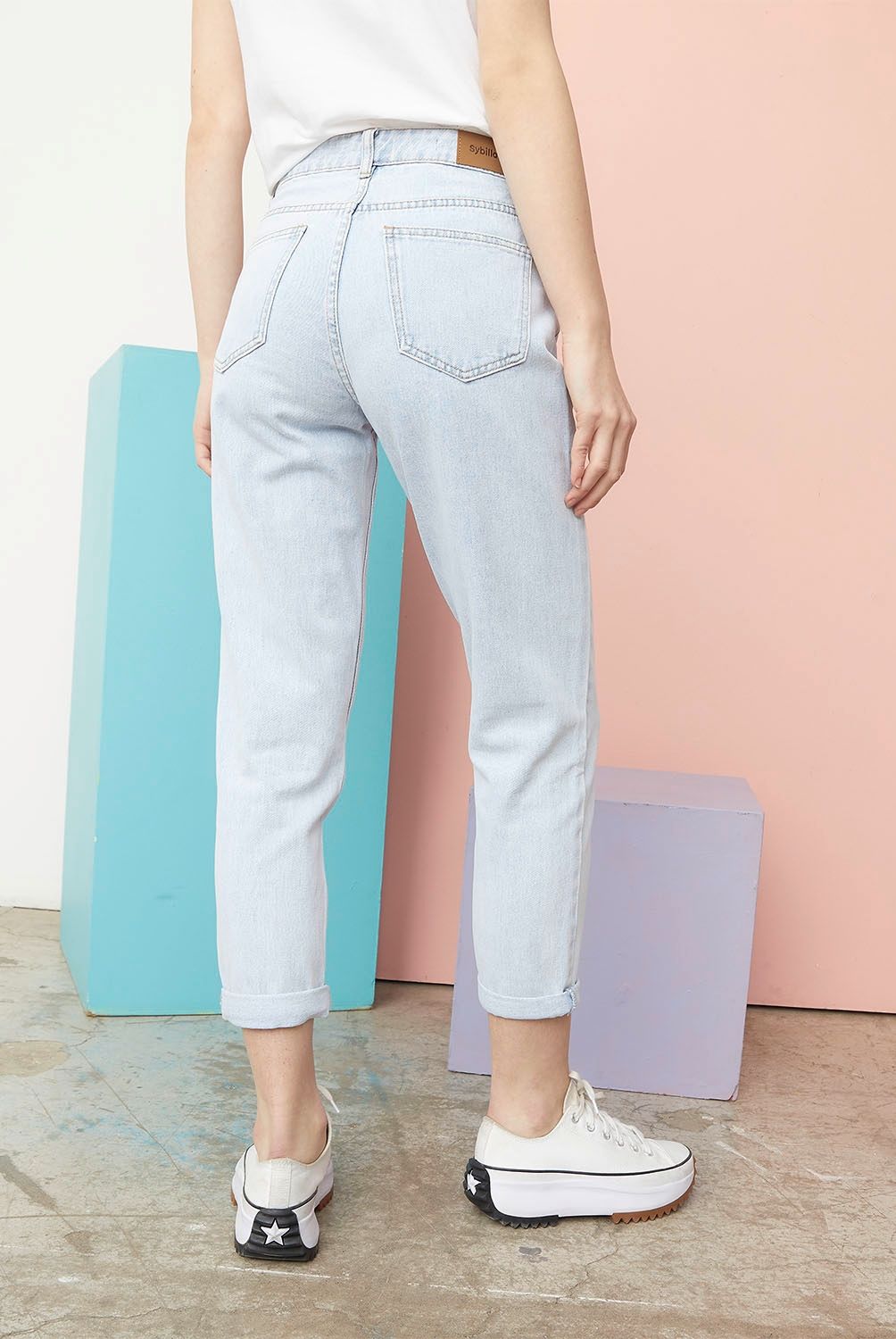 SYBILLA - Jeans Mom Tiro Medio Mujer Sybilla