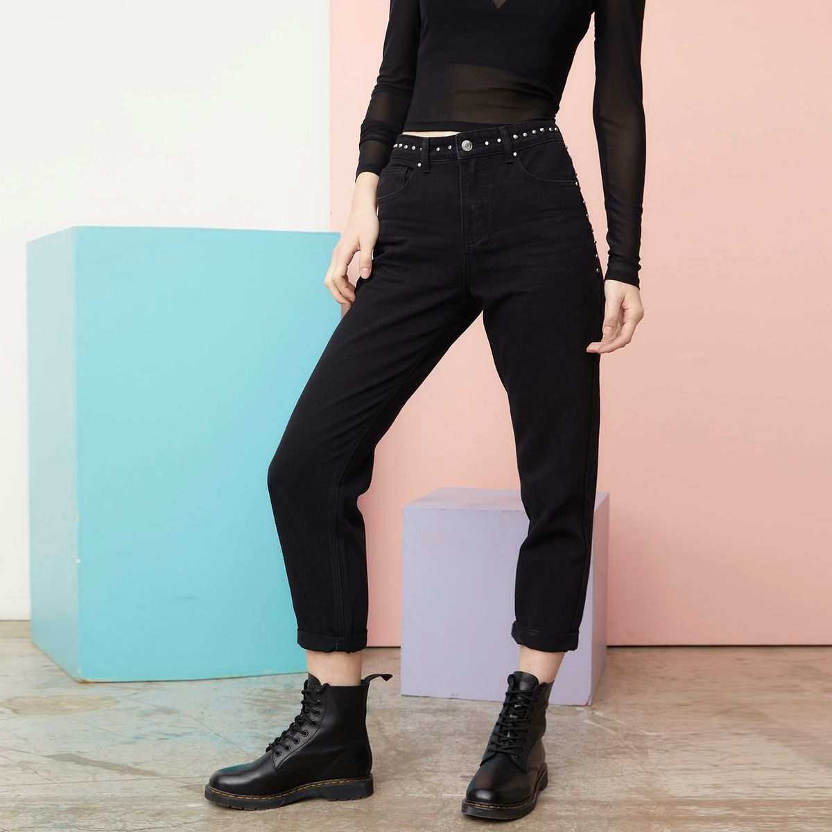 SYBILLA - Jeans Mom Tiro Medio Mujer Sybilla