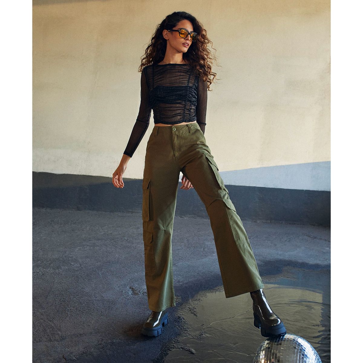 SYBILLA - Pantalón Cargo Tiro Medio Mujer Sybilla