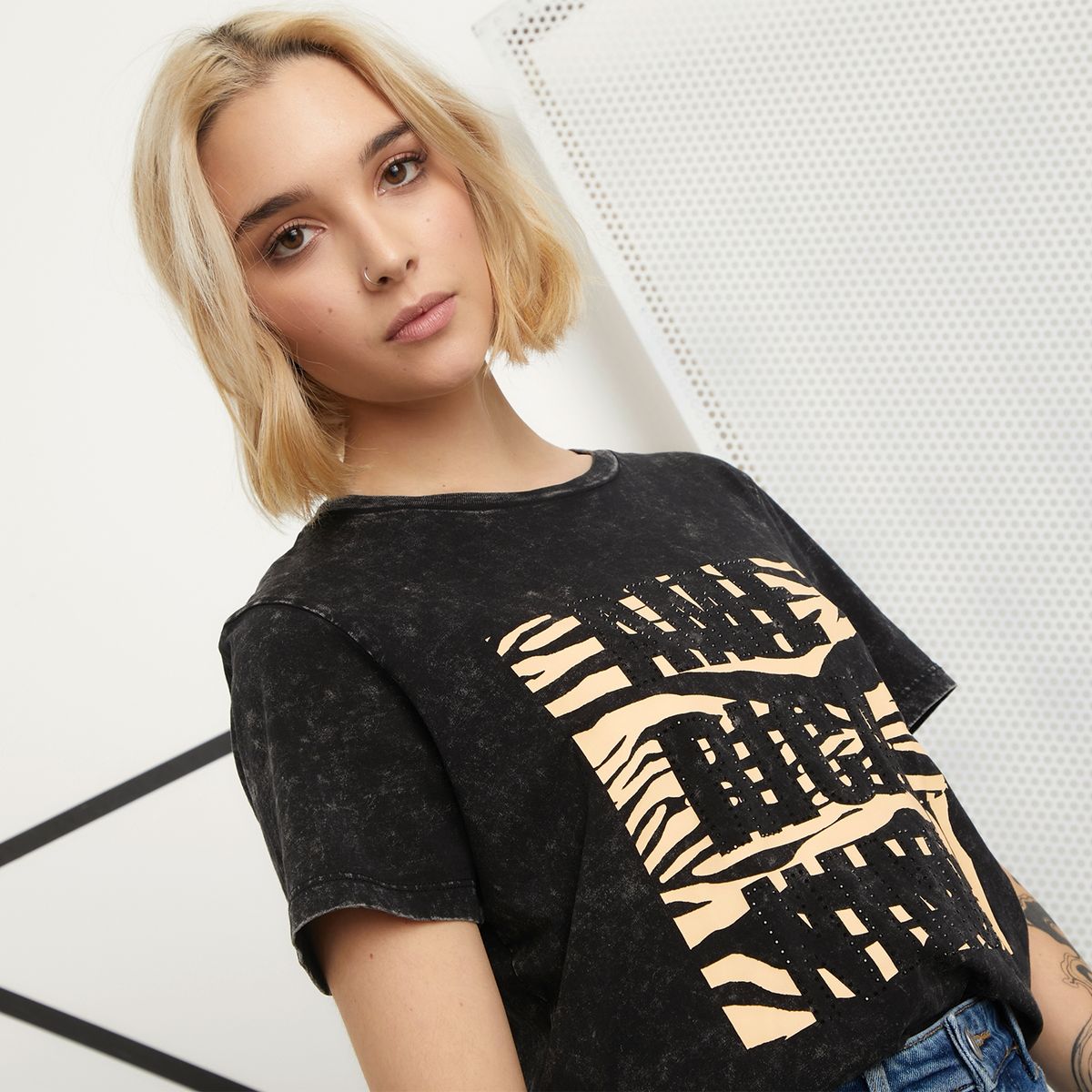 AMERICANINO - Polera Manga Corta Algodón Mujer Americanino