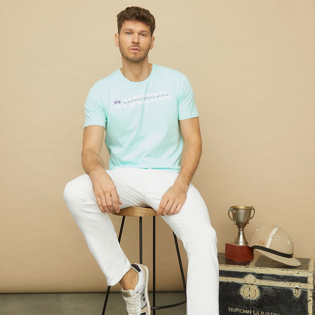 LA MARTINA - Polera Cuello Redondo Algodón Premium Hombre La Martina