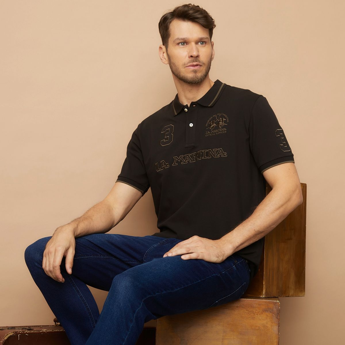 LA MARTINA - Polera Pique Equipo Algodón Hombre La Martina