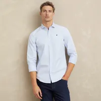 Camisa Manga Larga Hombre Slim Fit Algodón
