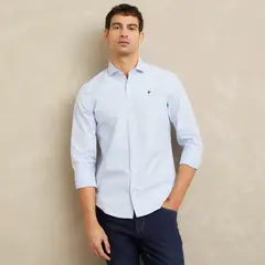 WOLF&HANK - Camisa Manga Larga Hombre Slim Fit Algodón
