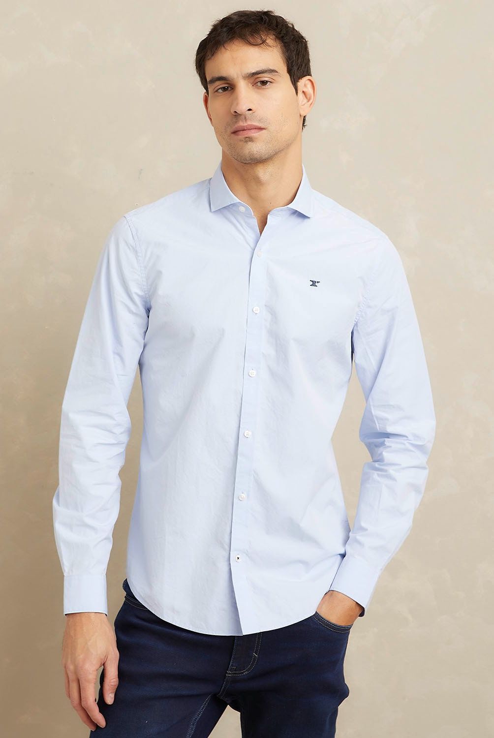 WOLF&HANK - Camisa Manga Larga Hombre Slim Fit Algodón Wolf&Hank