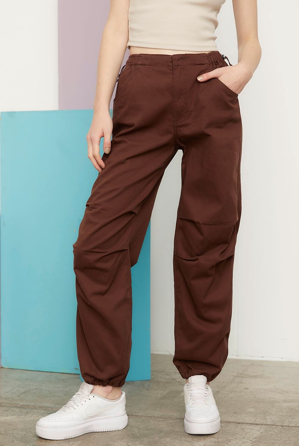 SYBILLA - Pantalón Paper Bag Tiro Medio Mujer Sybilla