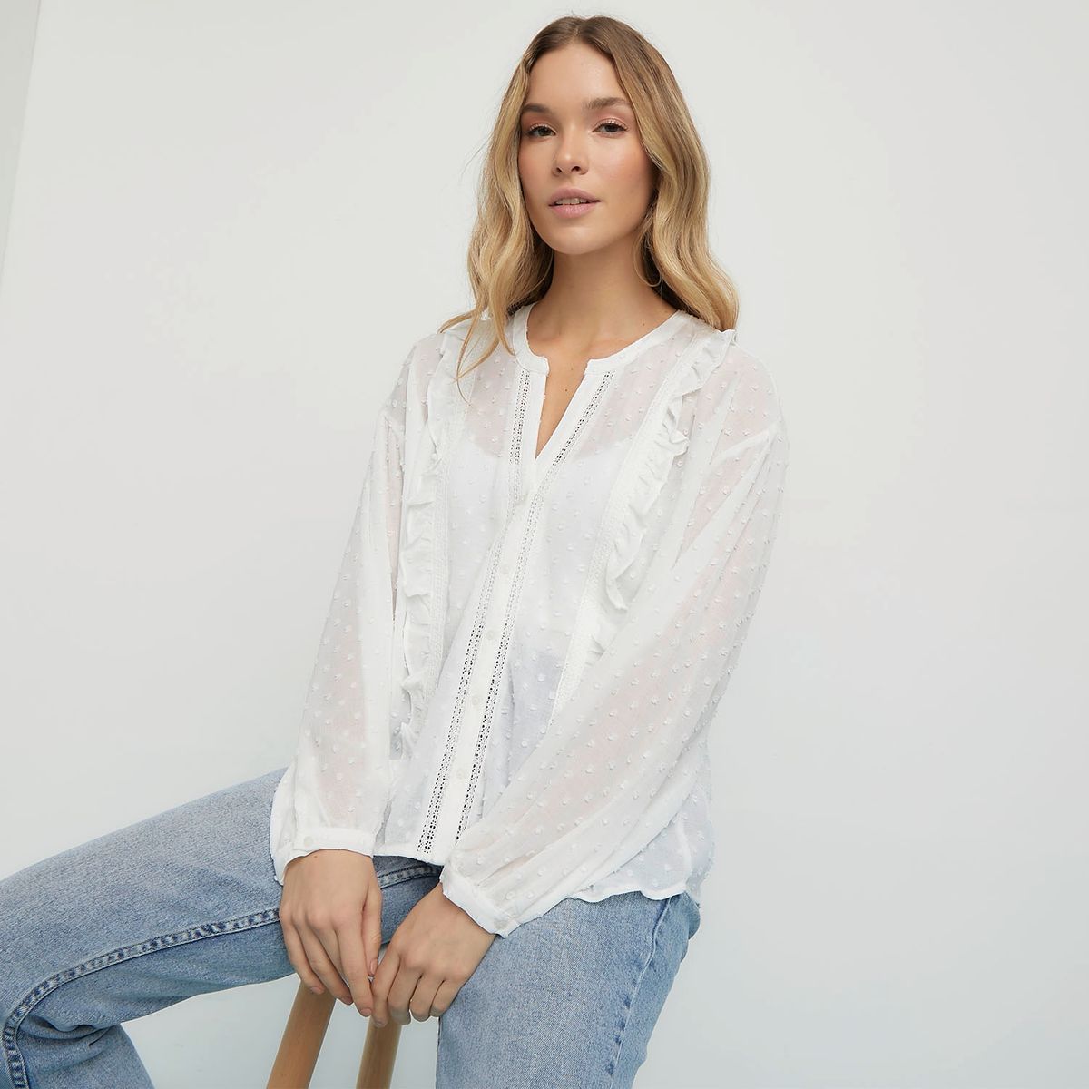 ELLE - Elle Blusa Manga Larga Mujer