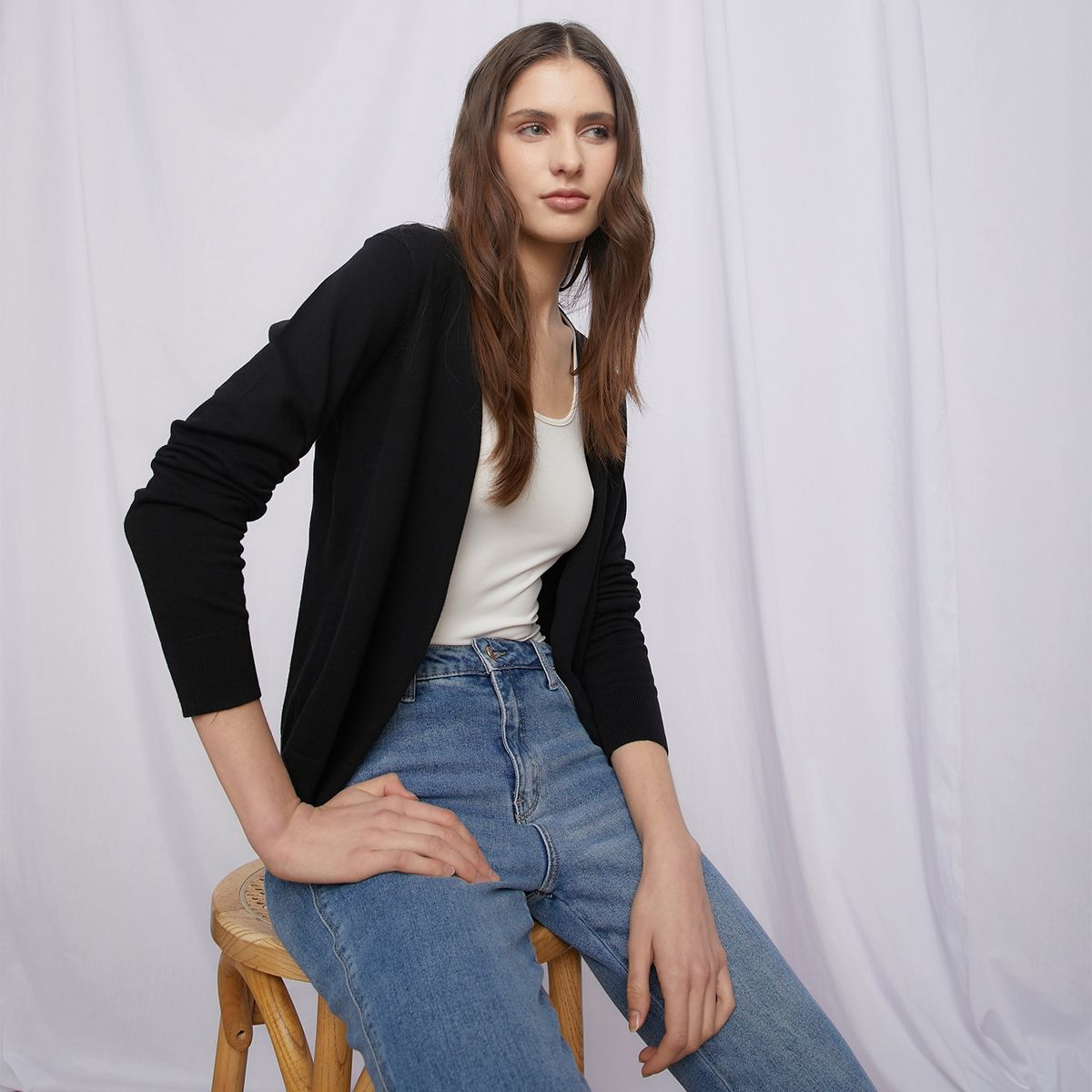 UNIVERSITY CLUB - Chaleco Cardigan University Club Algodón Manga Larga Mujer