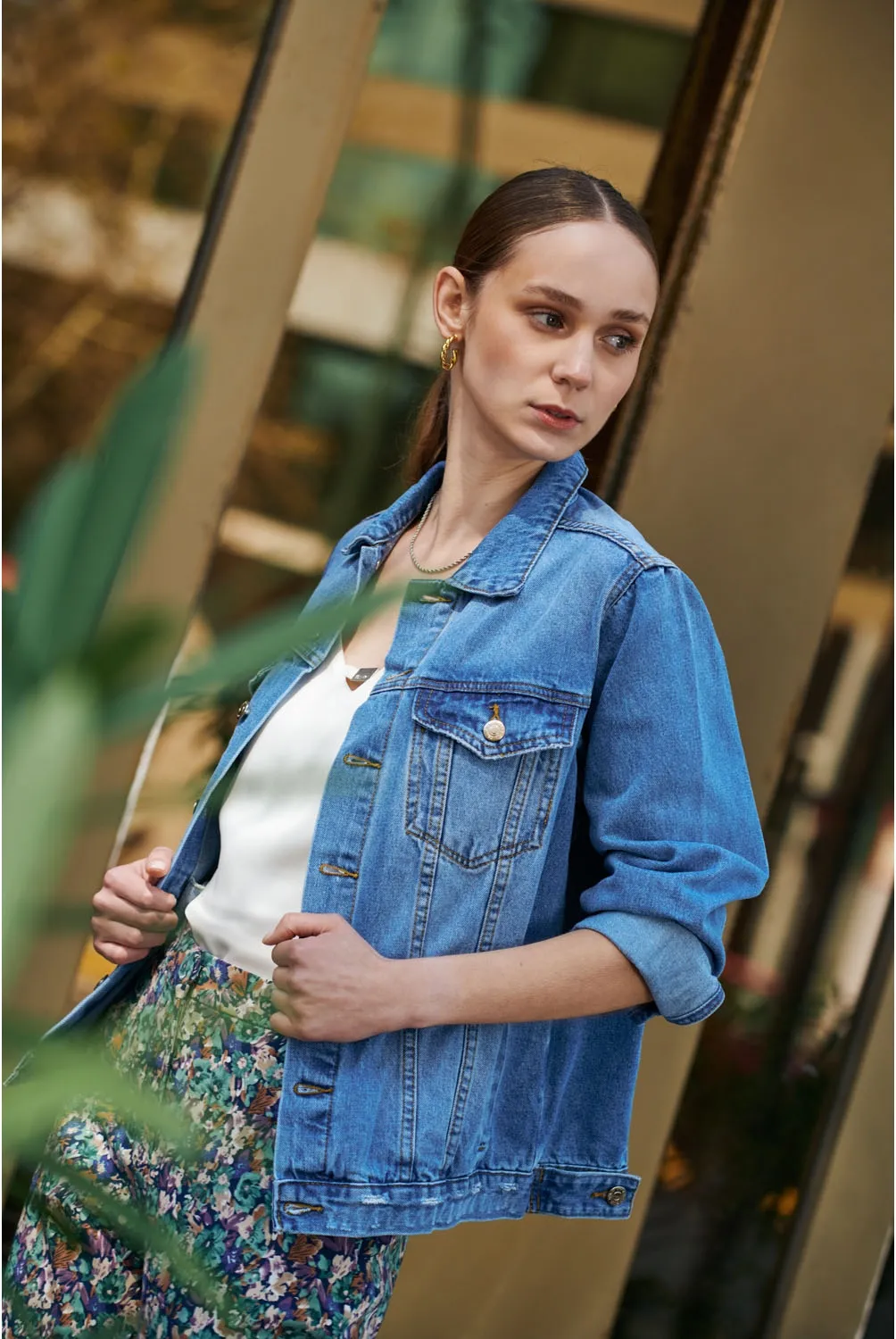 Mezclilla Larga Chaquetas De Jeans Mujer Falabella SYBILLA - Main Image