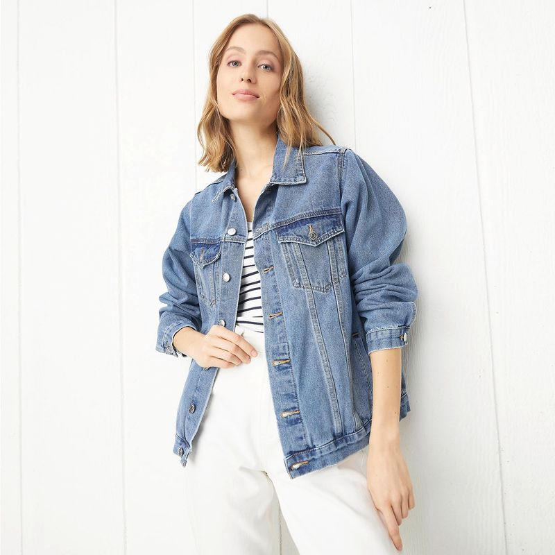 UNIVERSITY CLUB - Chaqueta Denim University Club Algodón Mujer Manga Larga