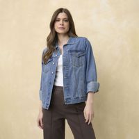 Chaqueta Denim Algodón Mujer Manga Larga