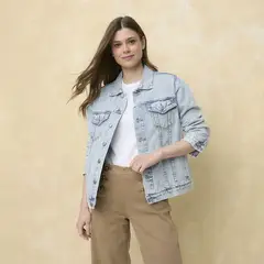 UNIVERSITY CLUB - Chaqueta Denim Algodón Mujer Manga Larga