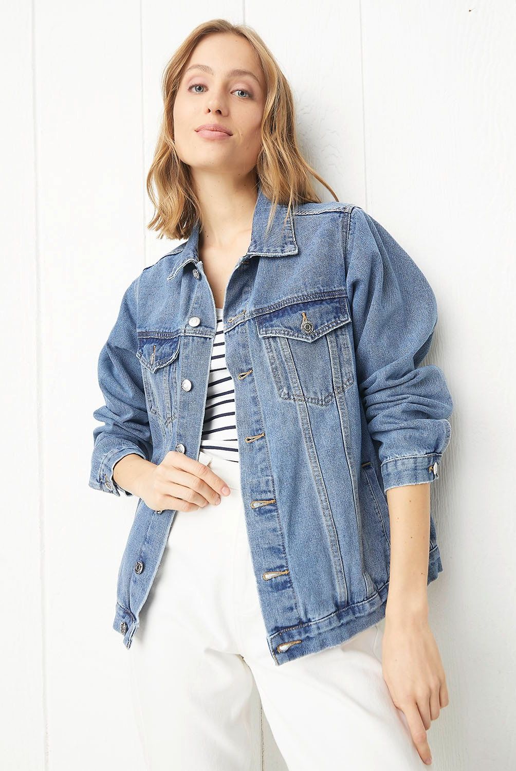 UNIVERSITY CLUB - Chaqueta Denim University Club Algodón Mujer Manga Larga