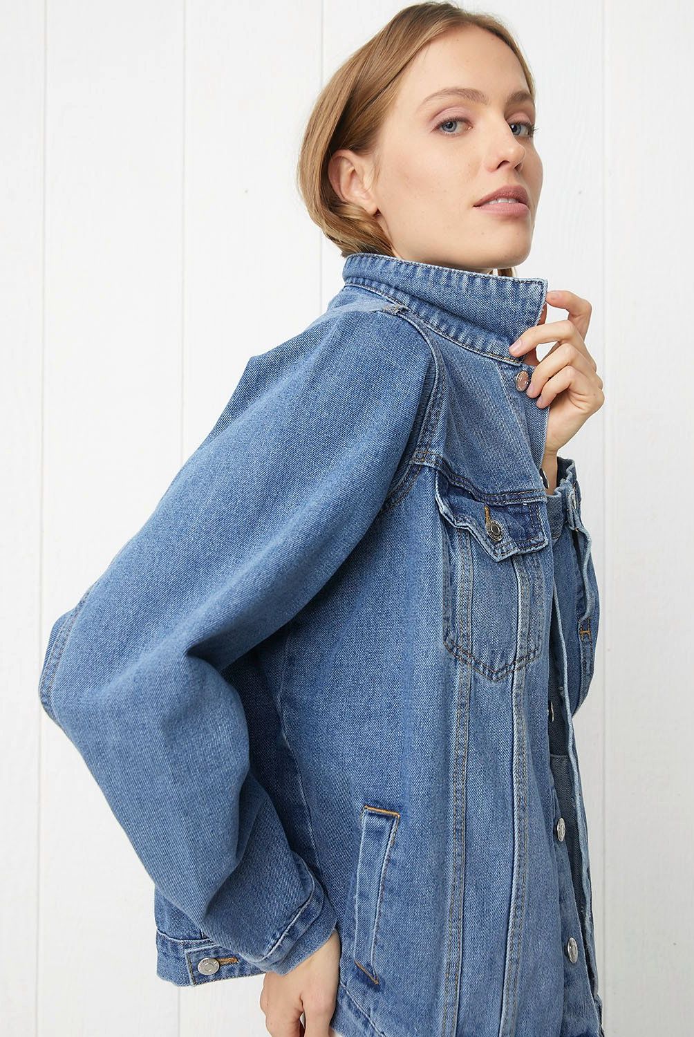 UNIVERSITY CLUB - Chaqueta Denim University Club Algodón Mujer Manga Larga