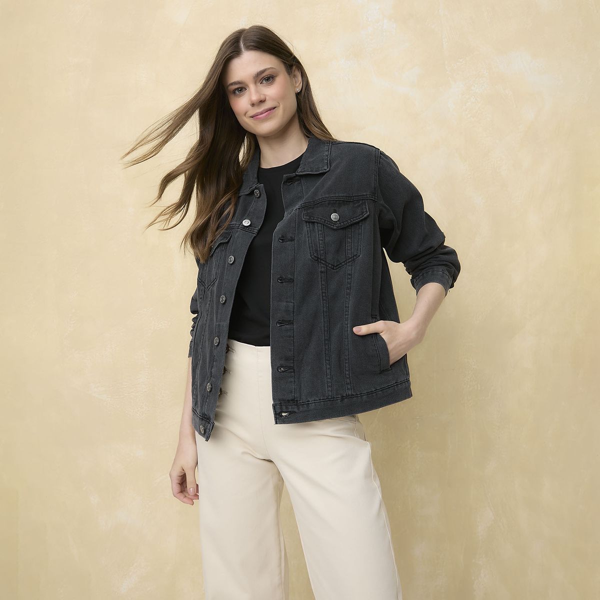 UNIVERSITY CLUB - Chaqueta Denim University Club Algodón Mujer Manga Larga