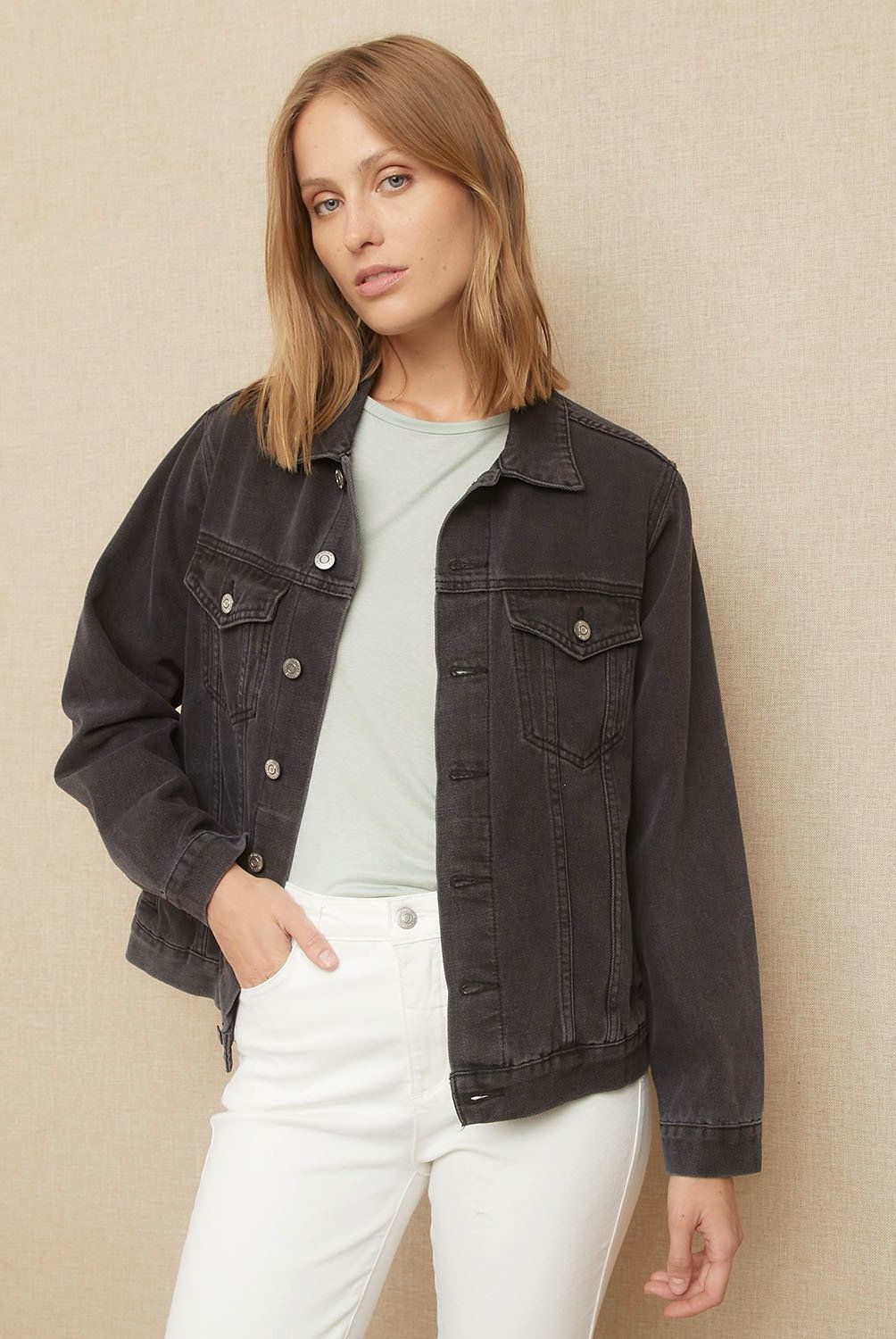 UNIVERSITY CLUB - Chaqueta Denim University Club Algodón Mujer Manga Larga