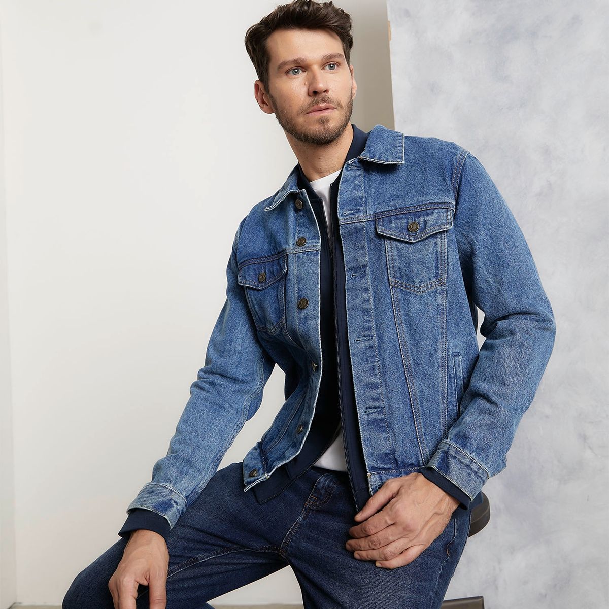 WOLF&HANK - Chaqueta Denim Algodón Hombre Wolf&Hank Clásica Negra