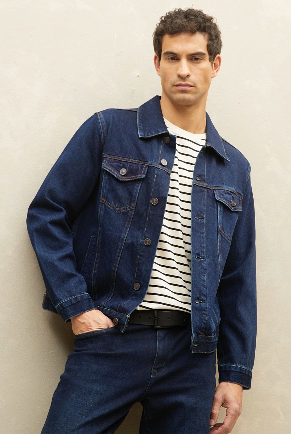 WOLF&HANK - Chaqueta Denim Algodón Hombre Wolf&Hank Clásica Negra