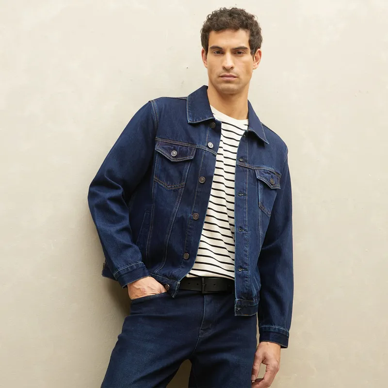 WOLF&HANK - Chaqueta Denim Algodón Hombre Wolf&Hank Clásica Negra