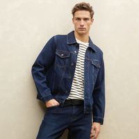 Chaqueta Denim Algodón Hombre Clásica Negra
