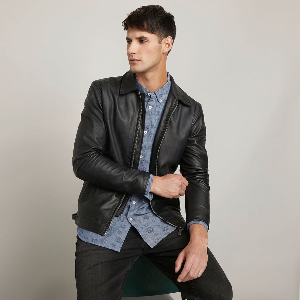 BASEMENT - Chaqueta De Cuero Hombre Basement