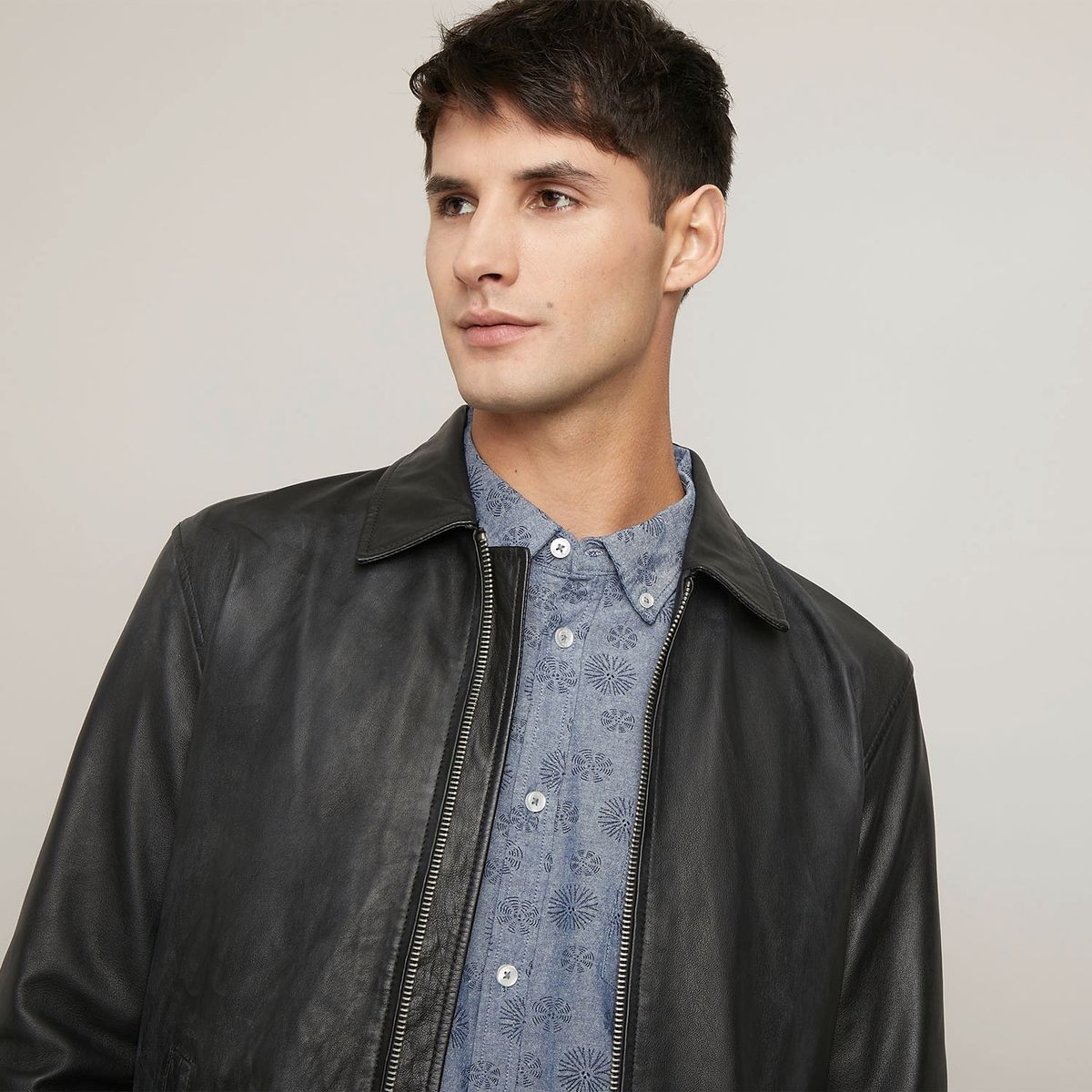 BASEMENT - Chaqueta De Cuero Hombre Basement