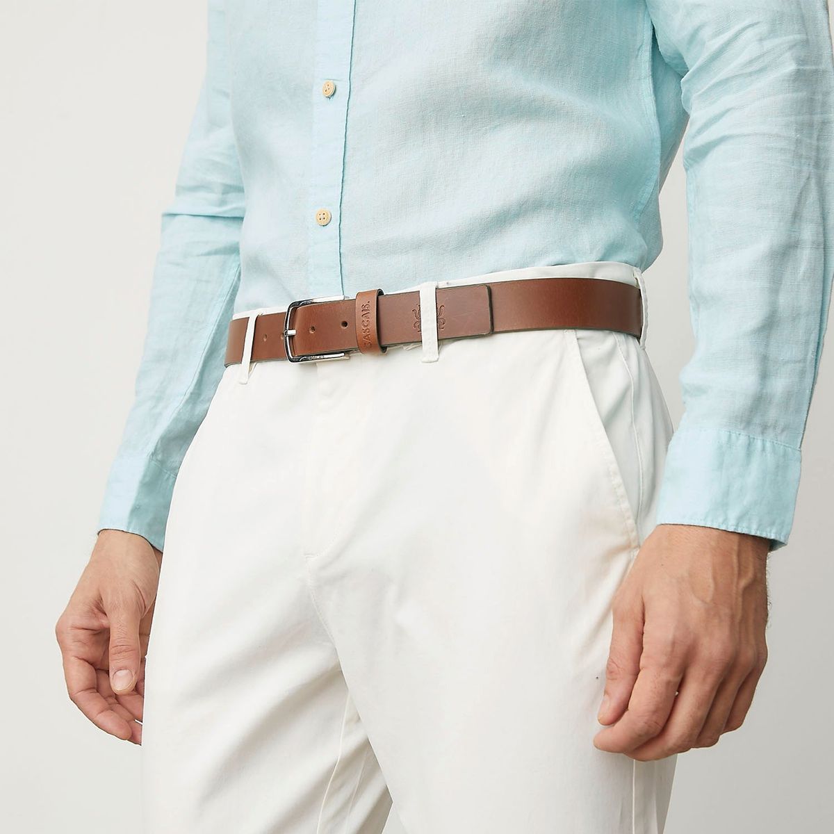 CASCAIS - Cinturón Cuero Hombre Cascais Diseño Liso