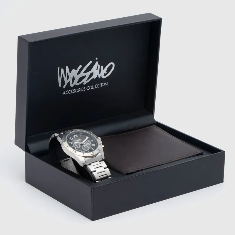 MOSSIMO Pack Reloj Análogo Hombre Billetera Mossimo