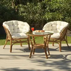 ROBERTA ALLEN - Juego de Living Terraza Rattán Maka Café