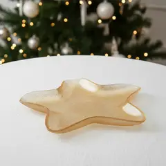 ROBERTA ALLEN - Fuente Estrella Vidrio Dorado 23 cm Navidad Dorada