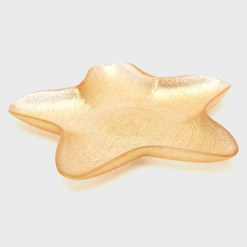 ROBERTA ALLEN - Fuente Estrella Vidrio Dorado 23 cm Navidad Dorada Roberta Allen
