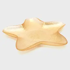 ROBERTA ALLEN - Fuente Estrella Vidrio Dorado 23 cm Navidad Dorada