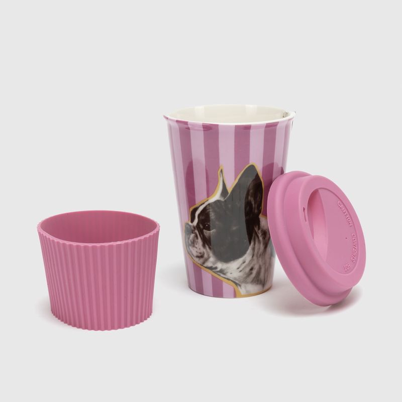 ROBERTA ALLEN - Travel Mug Bulldog Frances Market Blossom Roberta Allen