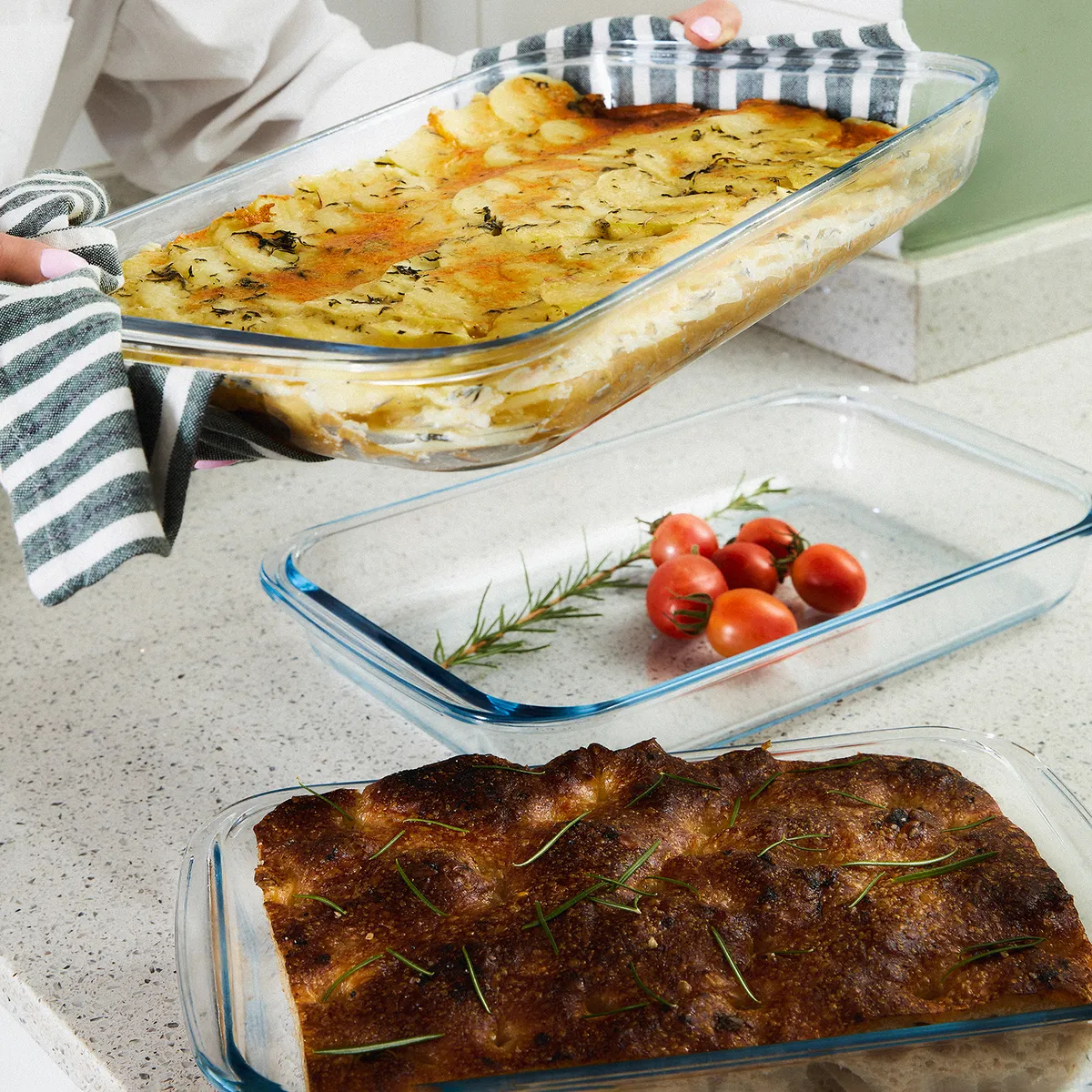 MICA - Set 3 Fuentes Refractarias Vidrio Mica