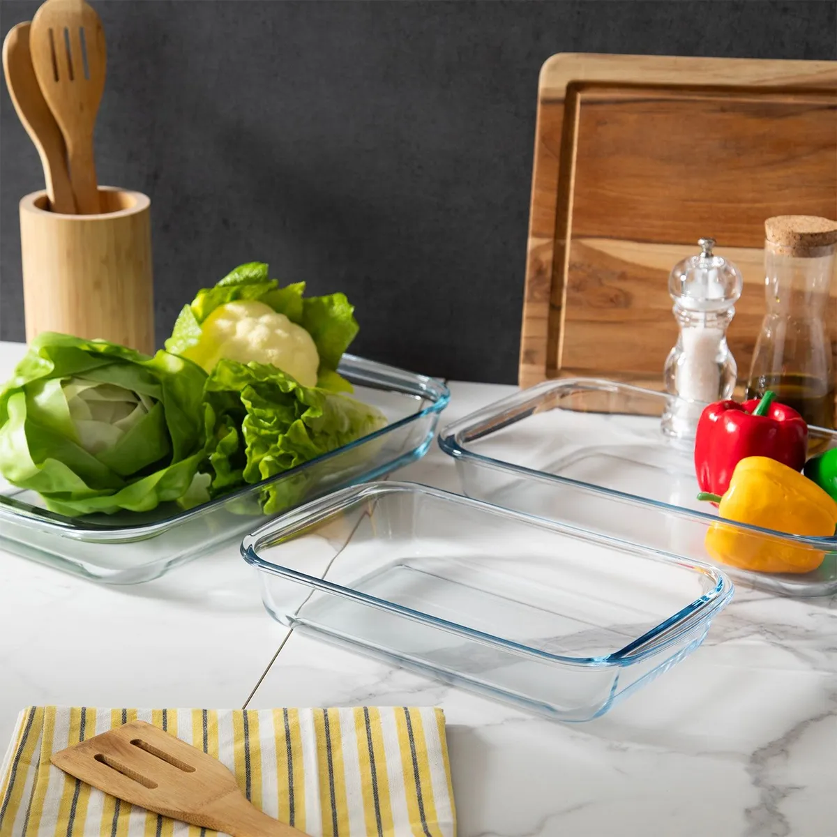 MICA - Set 3 Fuentes Refractarias Vidrio Mica