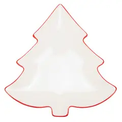 ROBERTA ALLEN - Fuente Pino Blanca Rim Roja 35.5 x 32 x 3 cm Navidad