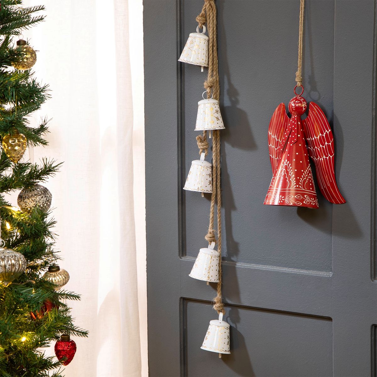 MICA - Adorno Colgante Campanas Navidad 80 Cm Mica