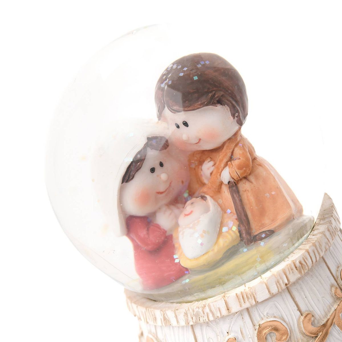 MICA - Adorno Navidad Burbuja Esfera Pesebre 10X13 Cm Mica