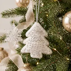 MICA - Colgante Árbol Mostacillas 10 cm Adorno Navidad Decoración