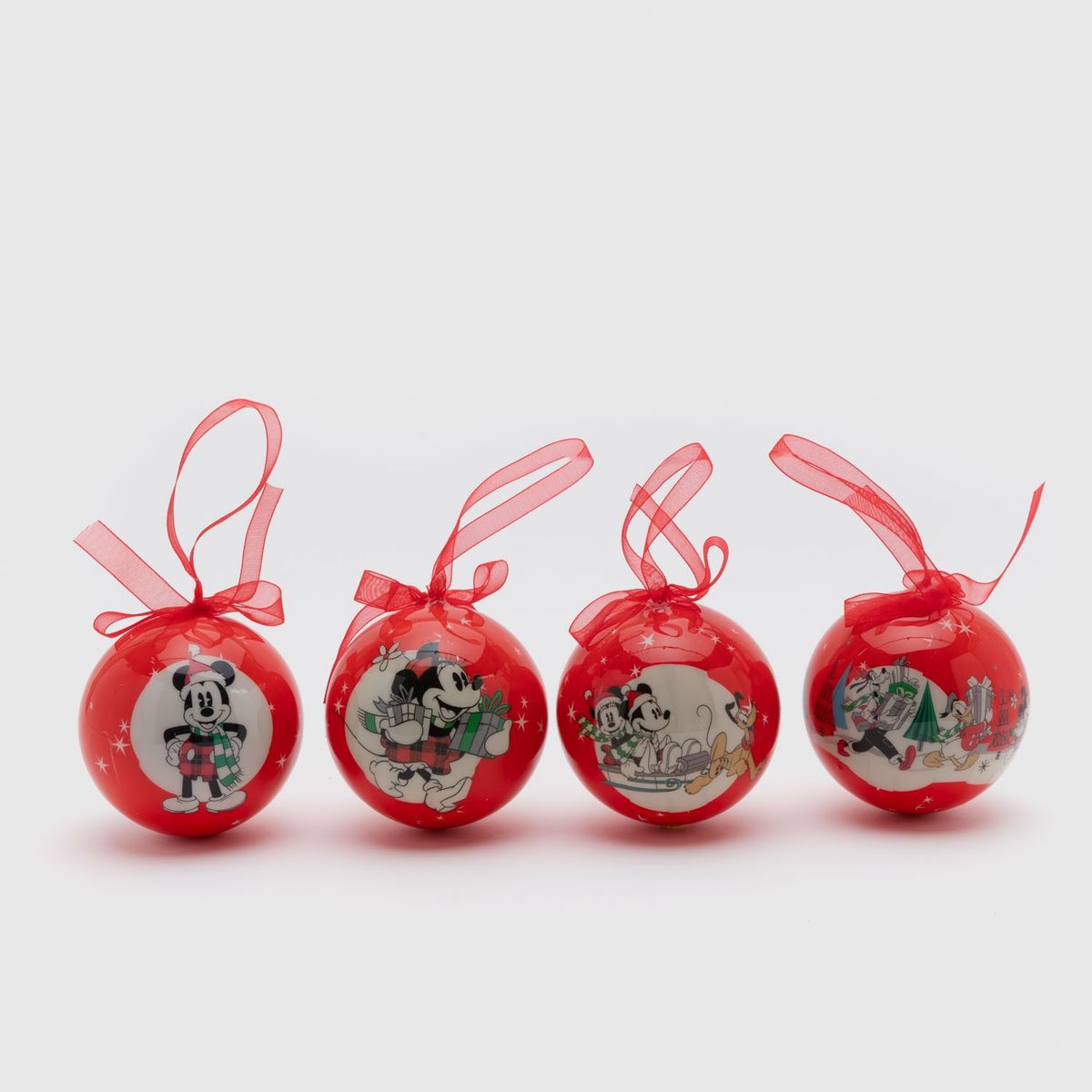 DISNEY - Set 4 Esferas Bolas Colgantes Árbol Navidad 7.5 Cm Disney