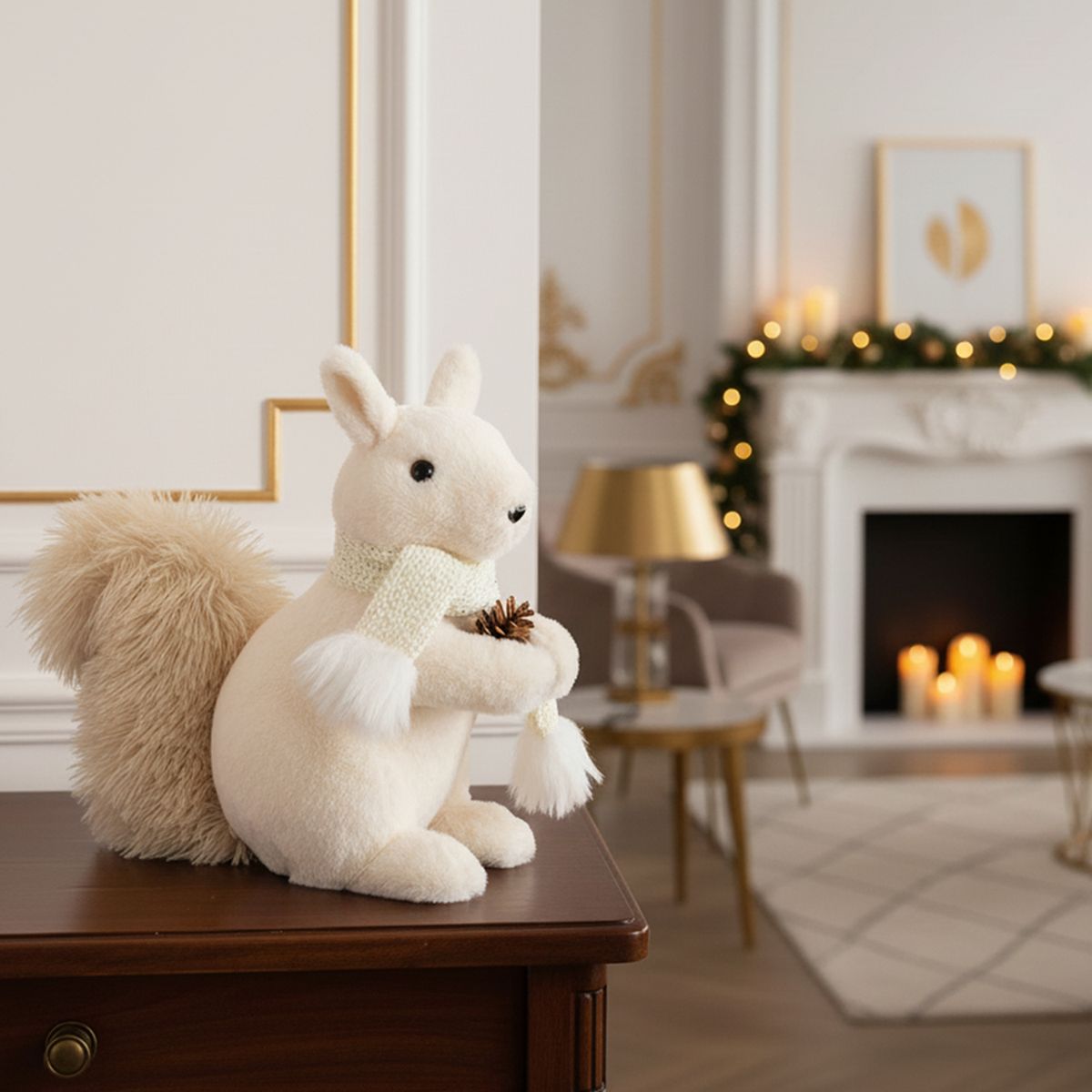 MICA - Adorno Muñeco Ardilla Navidad 27X30 Cm Mica