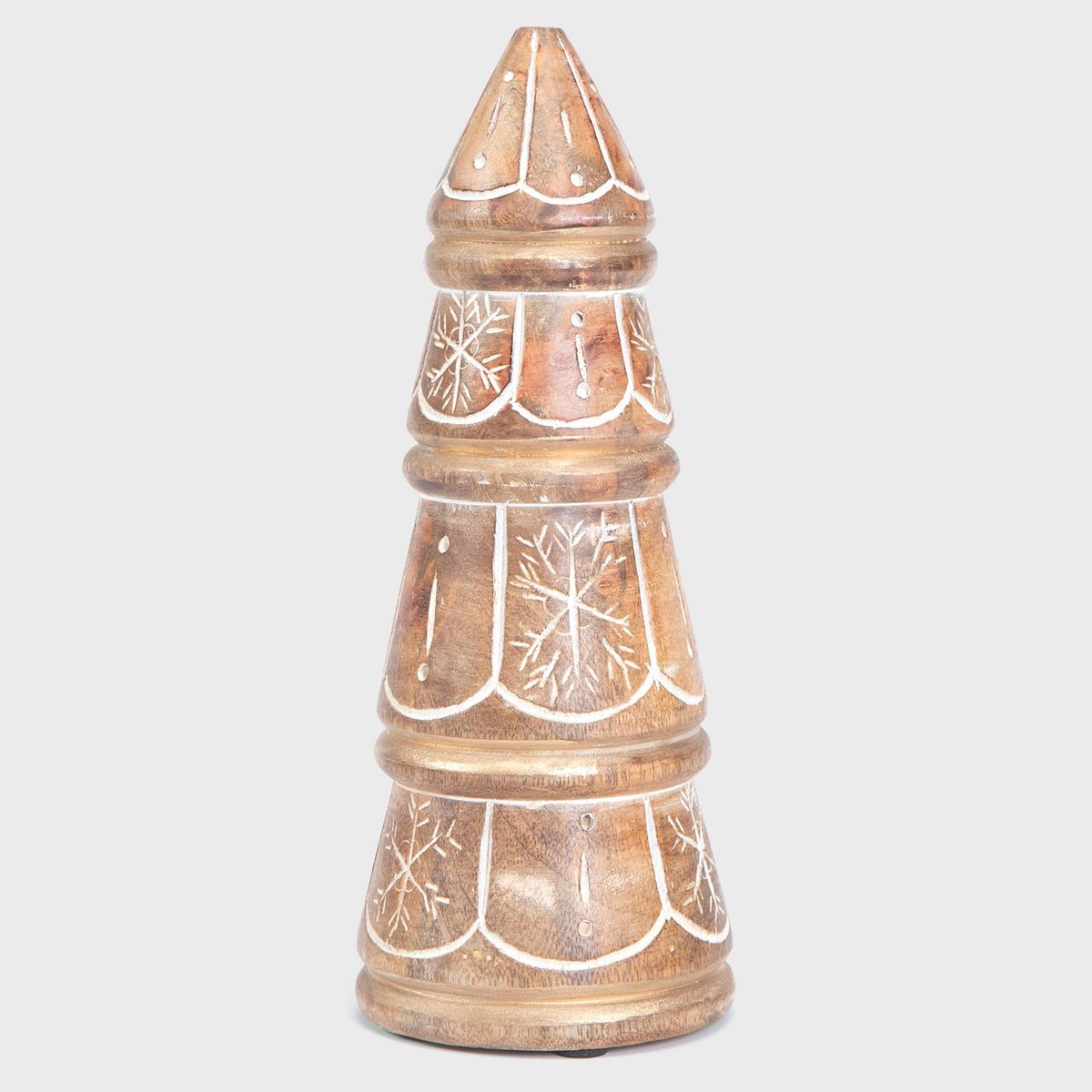 MICA - Adorno Árbol Navidad Madera Dorada 25 Cm Mica