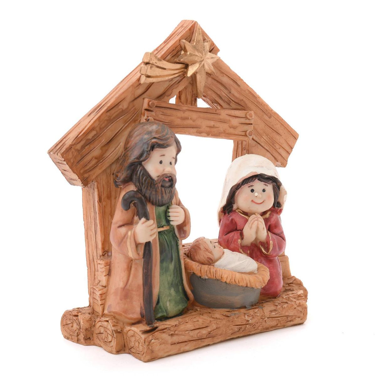 MICA - Pesebre Navidad Marrón 17X6.2X17 Cm Mica