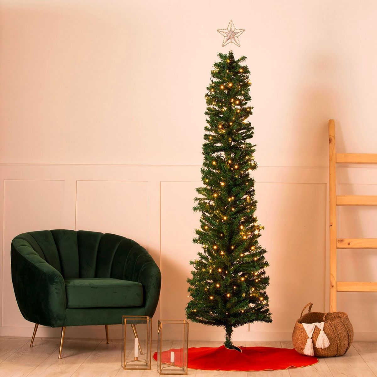 MICA - Árbol Navidad Pino Delgado 942 Ramas 210 Cm Mica