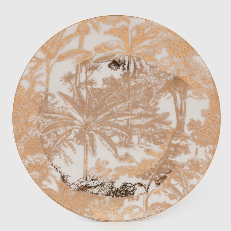 ROBERTA ALLEN - Plato Pan 20 cm Paisaje Palmeras Navidad Dorada Roberta Allen