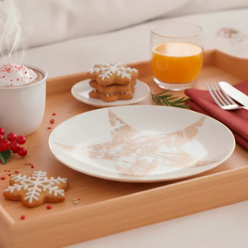 ROBERTA ALLEN - Plato Postre 15 Cm Estrella Navidad Dorada Roberta Allen